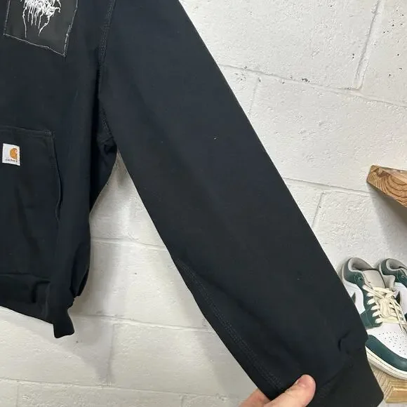 Y2K Carhartt Thermal-Lined Hooded Jacket “Black” Dark Throne - Picture 11 of 16